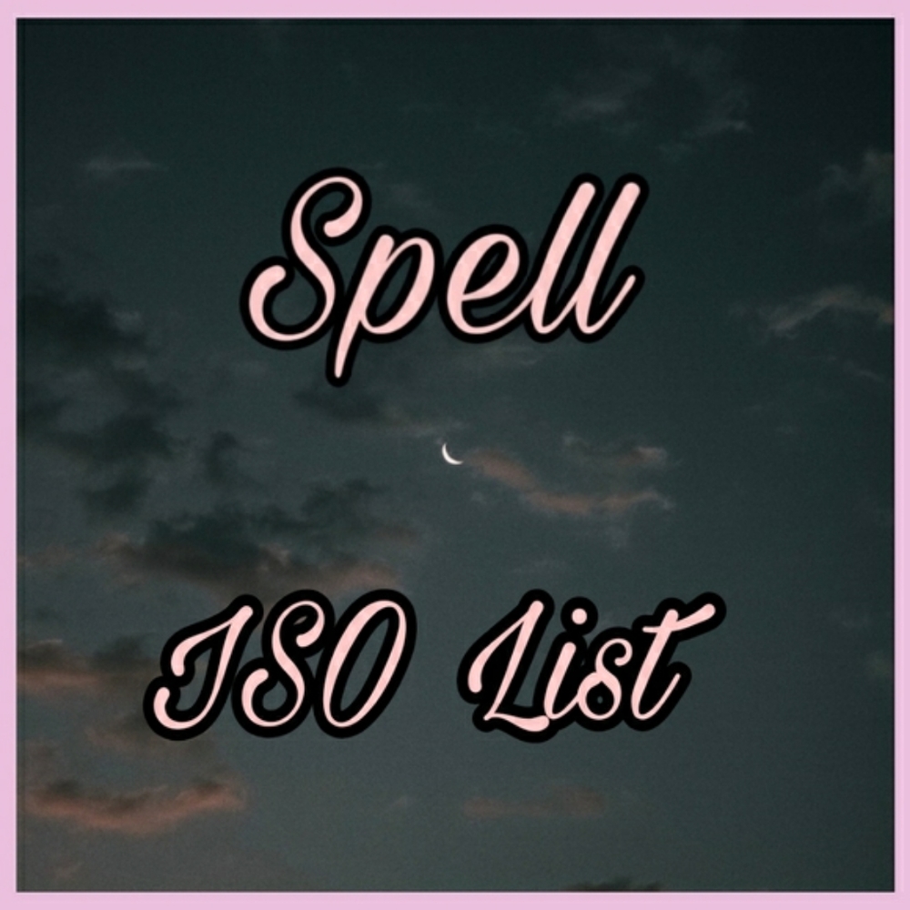 Spell ISO 💙🖤🦋🌸🌺